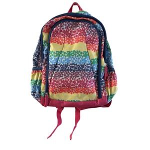 CRCKT Girls Backpack Pink Floral Rainbow Multicolor Student Travel 15" NWOT
